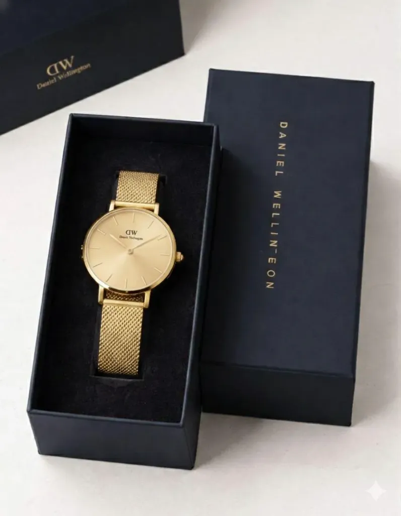 Dw watch for women with box (Yellow)